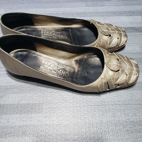 Salvatore Ferragamo Nappa Leather Tiglio Flats, - Picture 5 of 8